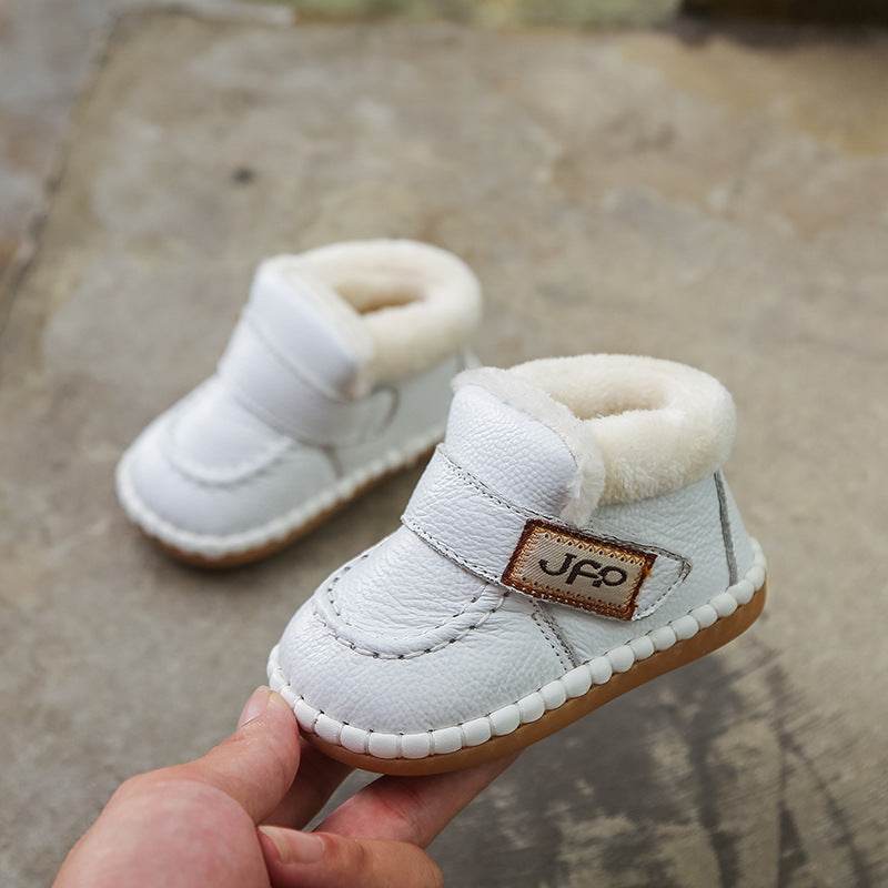 Female Baby Toddler Shoes Soft Soled Autumn and Winter Warm Snow Boots - Mubimart