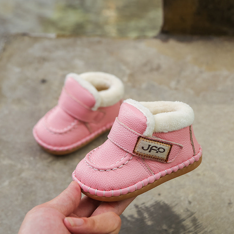 Female Baby Toddler Shoes Soft Soled Autumn and Winter Warm Snow Boots - Mubimart -  