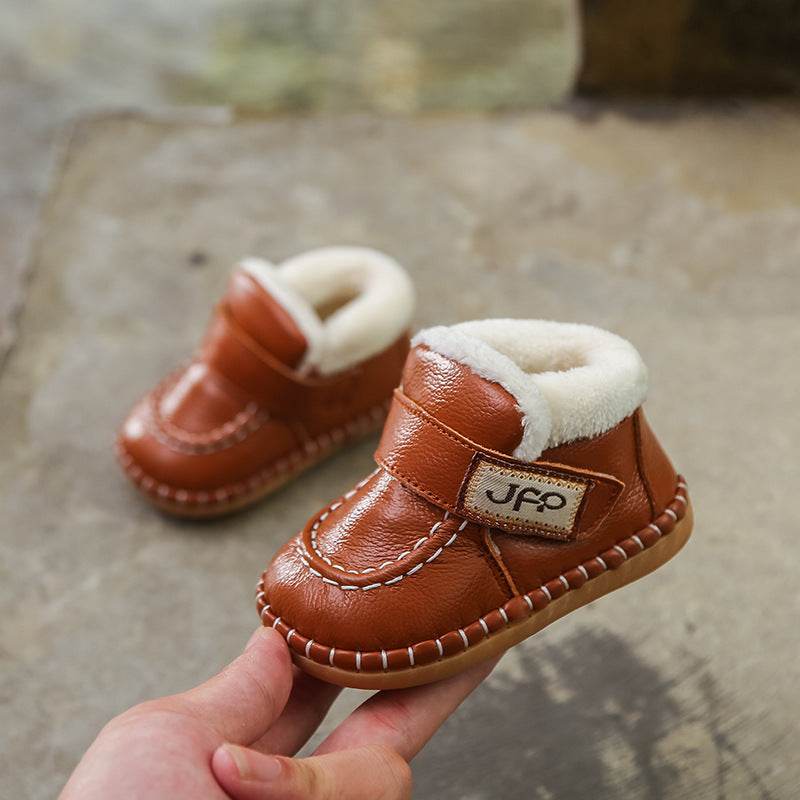 Female Baby Toddler Shoes Soft Soled Autumn and Winter Warm Snow Boots - Mubimart