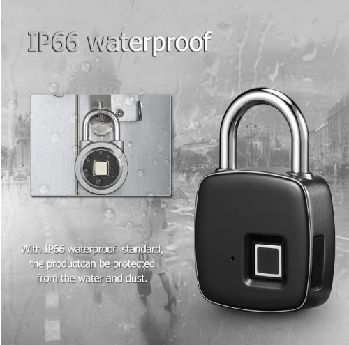 Fingerprint padlock smart lock anti-theft door lock outdoor door padlock luggage lock fingerprint padlock - Mubimart -  