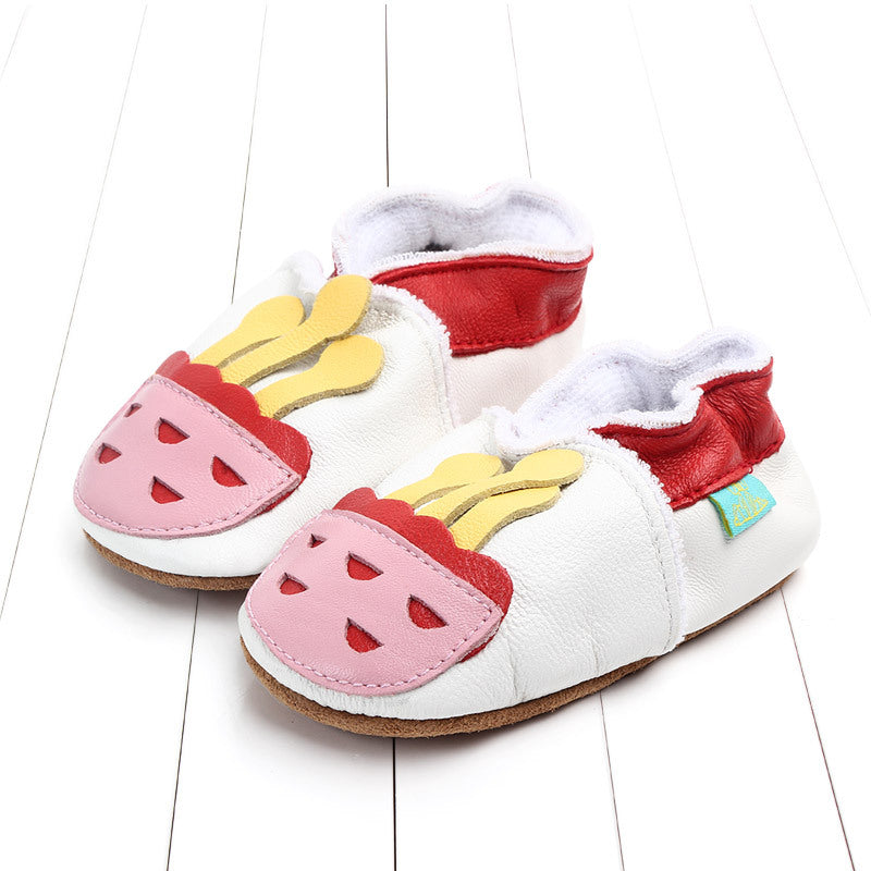 First layer sheepskin soft sole baby shoes - Mubimart -  