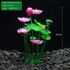 Fish Tank Landscaping Lotus Flowers Water Plants And Simulated Plants - Mubimart -  