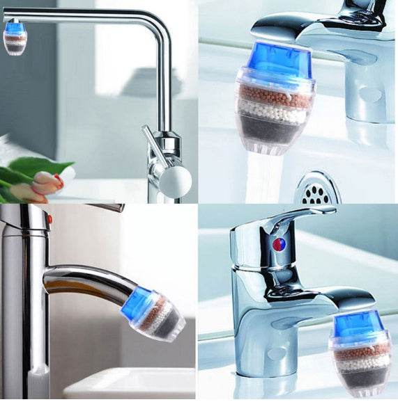 Five-layer filter kitchen faucet filter household water purifier machine activated carbon splash-proof water filter - Mubimart