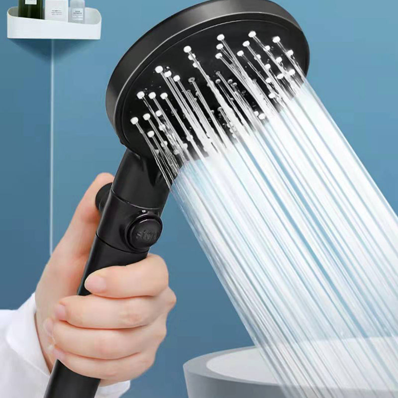 Five-speed Adjustment One-button Water-stop All-black Shower Head - Mubimart -  