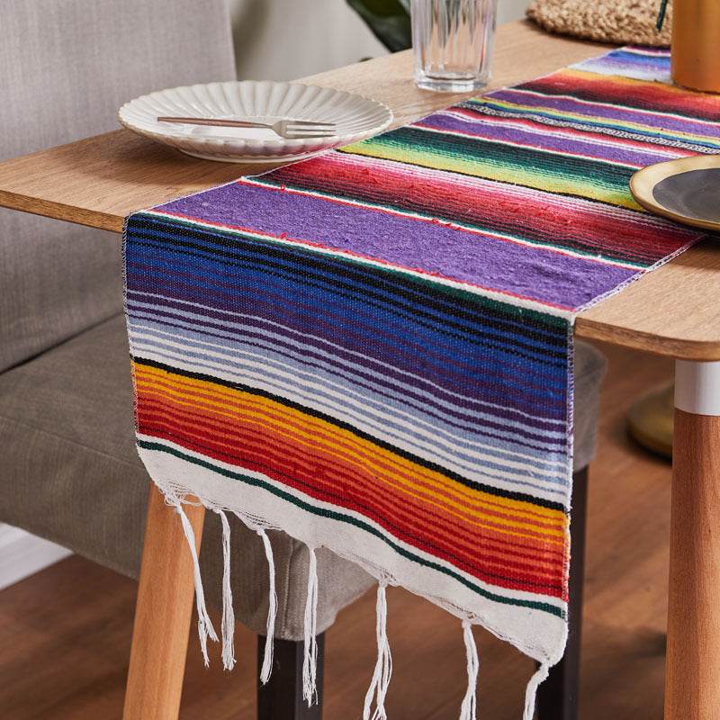 Flag Woven Tablecloth Tassel Blanket Beach Blanket Beach Mat - Mubimart