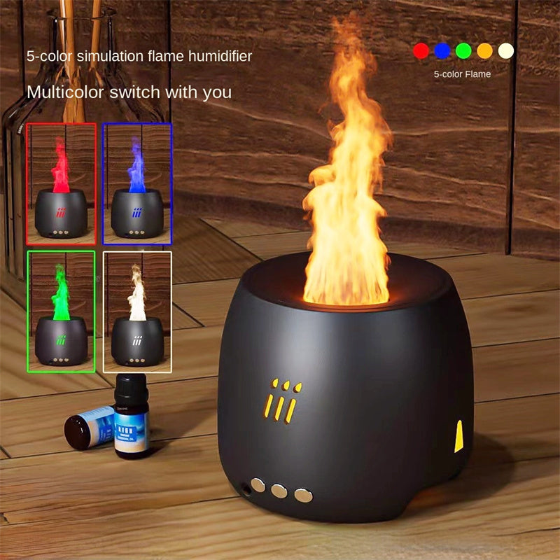 Flame Aroma Diffuser Air Humidifier Ultrasonic Cool Mist Maker Fogger Led Essential Oil Flame Lamp Difusor - Mubimart - Mist Humidifiers 