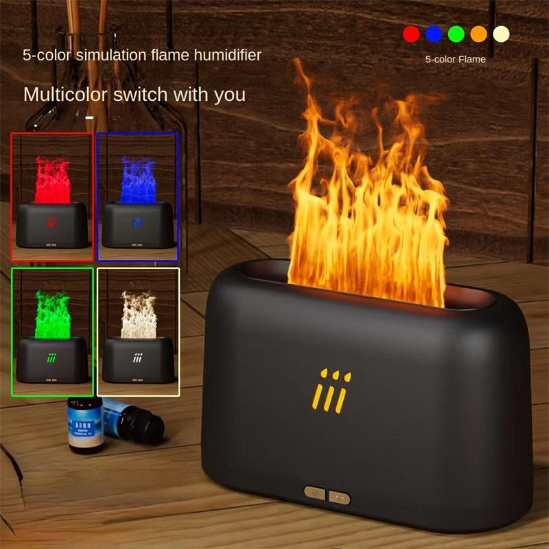 Flame Aroma Diffuser Air Humidifier Ultrasonic Cool Mist Maker Fogger Led Essential Oil Flame Lamp Difusor - Mubimart -  