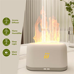 Flame Aroma Diffuser Air Humidifier Ultrasonic Cool Mist Maker Fogger Led Essential Oil Flame Lamp Difusor - Mubimart -  