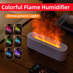 Flame Aroma Diffuser Air Humidifier Ultrasonic Cool Mist Maker Fogger Led Essential Oil Lamp Realistic Fire Difusor - Mubimart - Mist Humidifiers 