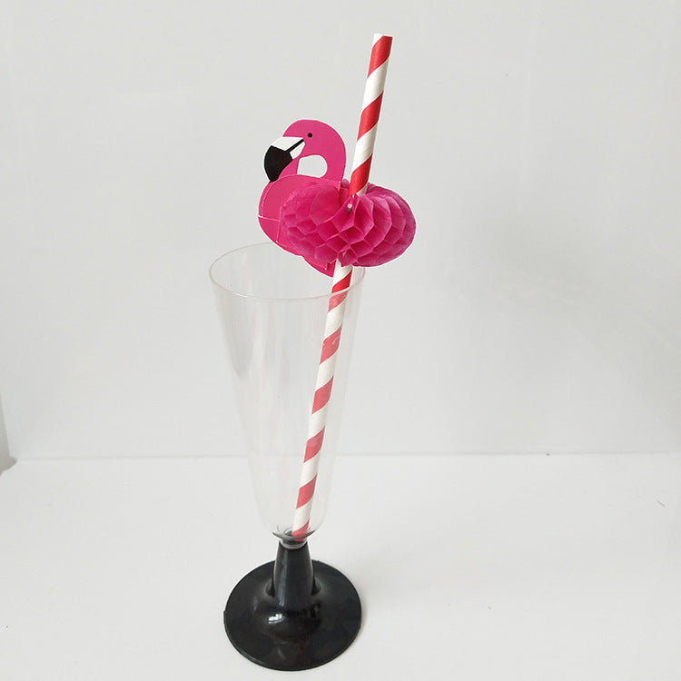 Flamingo Party Paper Straws Environmentally Friendly Kraft Paper Straws - Mubimart -  