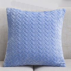 Flannel Solid Color Throw Pillow Sofa Cover Cushion Cover Nordic Style Simple Style - Mubimart -  