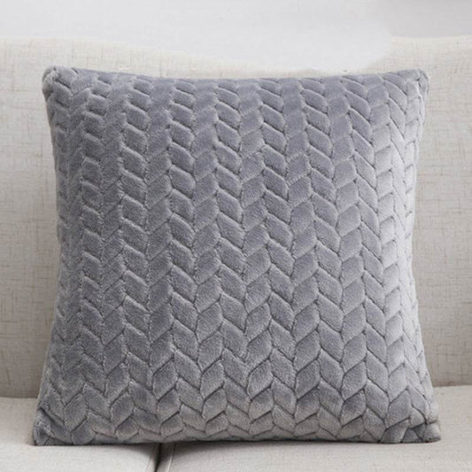 Flannel Solid Color Throw Pillow Sofa Cover Cushion Cover Nordic Style Simple Style - Mubimart