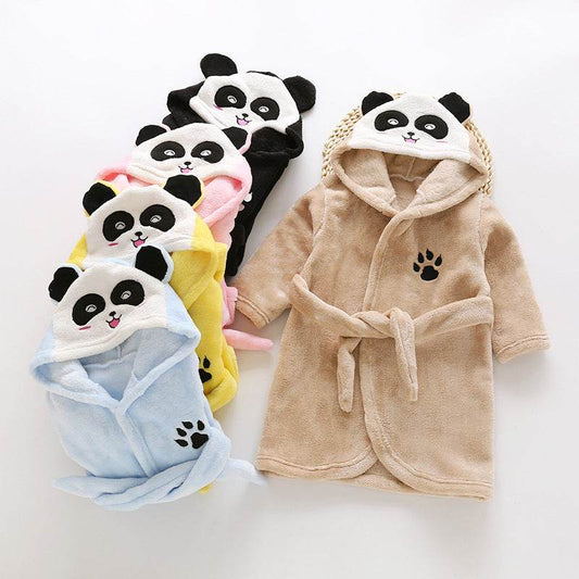 Flannel lace hooded bathrobe - Mubimart