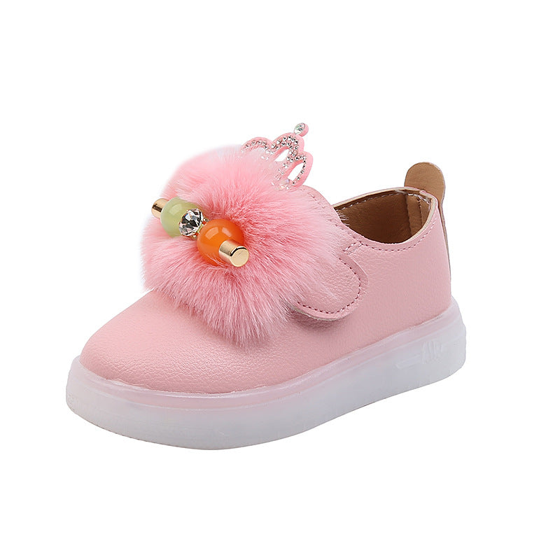 Flashing Shoes Kids Board Shoes Soft Sole - Mubimart - Girls Shoes 