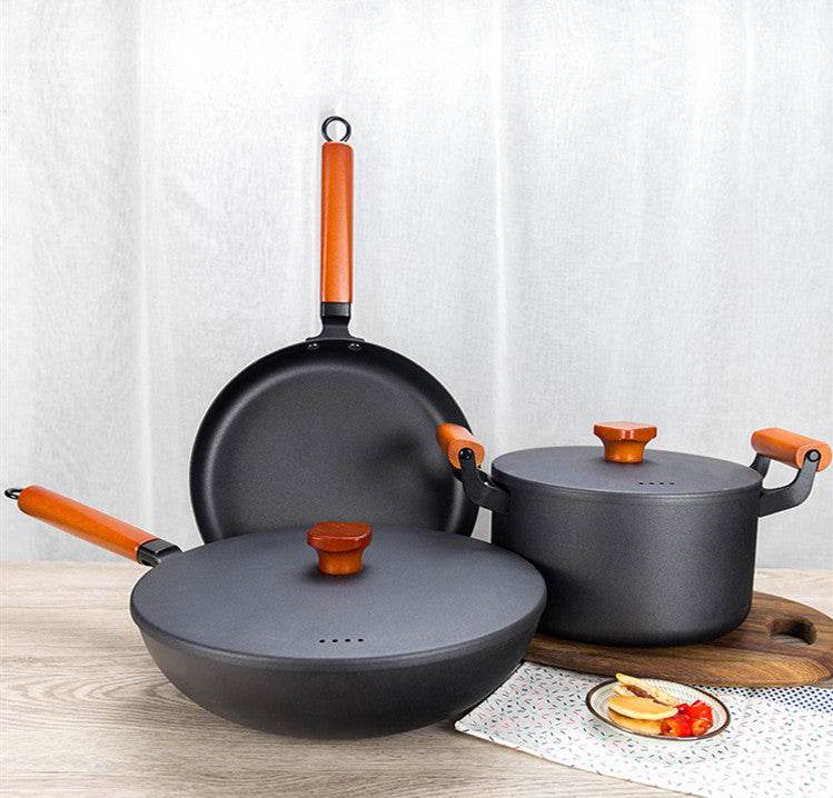 Flat Bottom Non-stick Household Iron Pan Gift - Mubimart