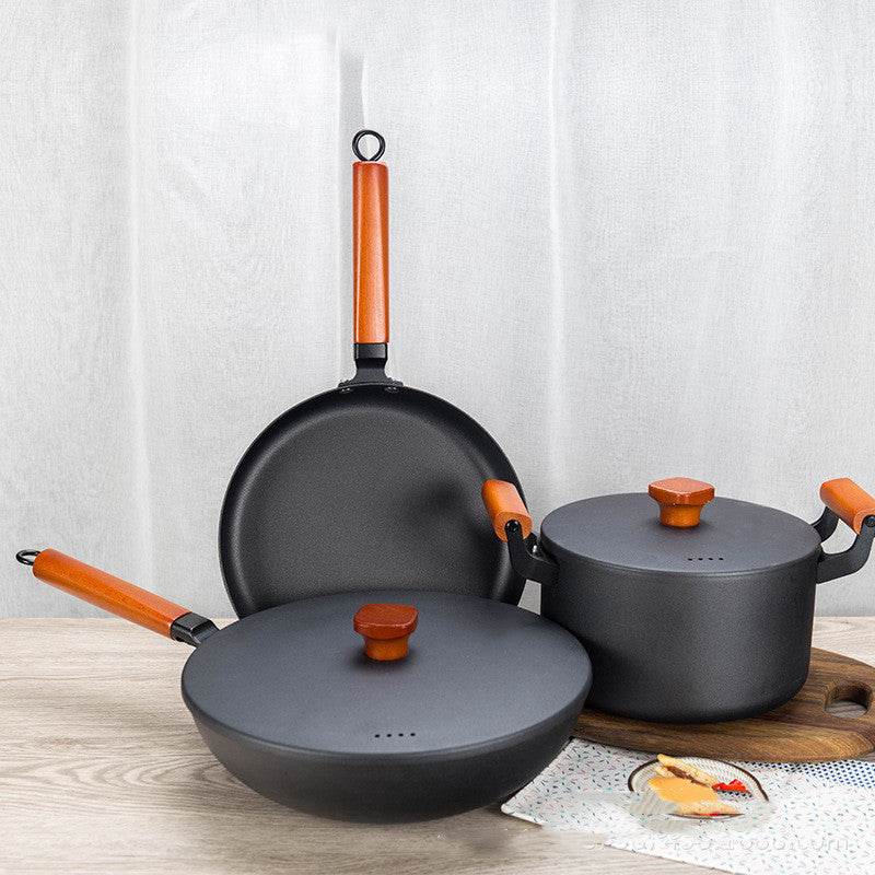 Flat Bottom Non-stick Household Iron Pan Gift - Mubimart