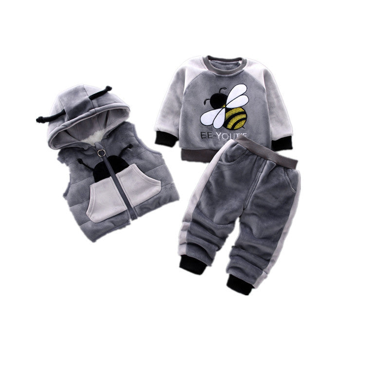 Fleece Thickening Boy Baby Suit Baby Boy Sweater Tide - Mubimart -  