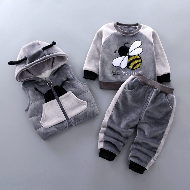 Fleece Thickening Boy Baby Suit Baby Boy Sweater Tide - Mubimart -  