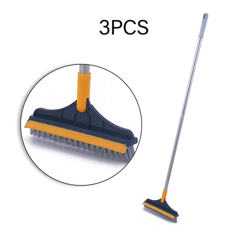 Floor Gap Cleaning Bristles Brush V-broom Rubber Wiper Glass Bathroom Toilet Tile Water Drying Dust Pet Hair Household Scraper - Mubimart