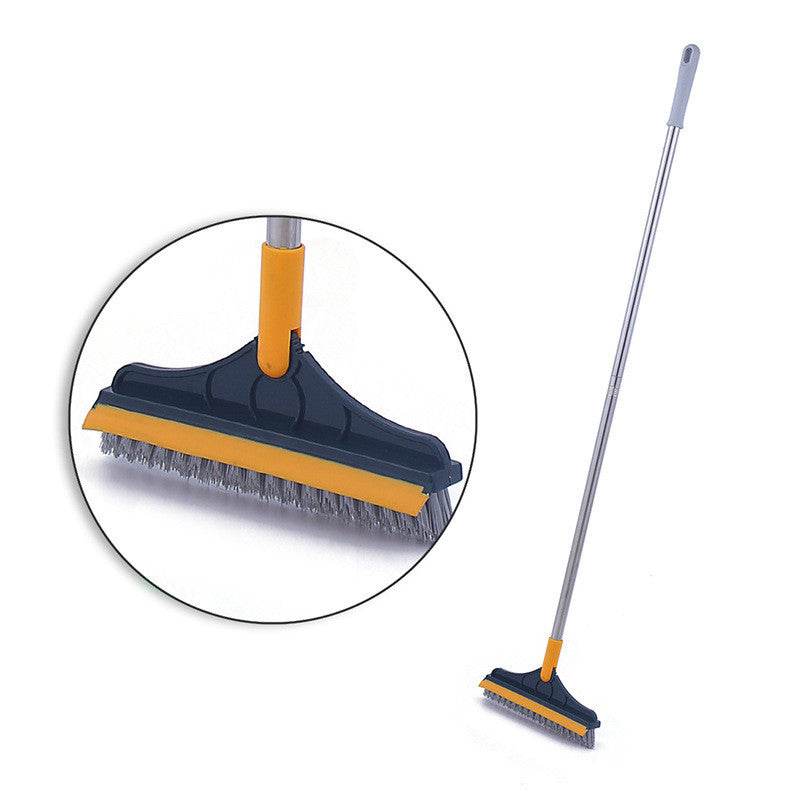 Floor Gap Cleaning Bristles Brush V-broom Rubber Wiper Glass Bathroom Toilet Tile Water Drying Dust Pet Hair Household Scraper - Mubimart