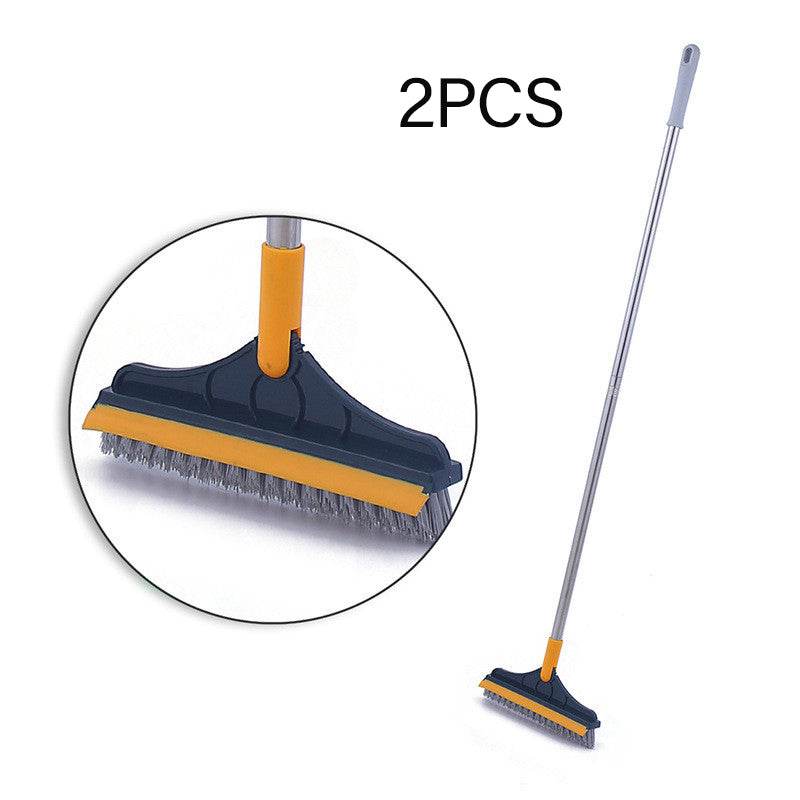 Floor Gap Cleaning Bristles Brush V-broom Rubber Wiper Glass Bathroom Toilet Tile Water Drying Dust Pet Hair Household Scraper - Mubimart
