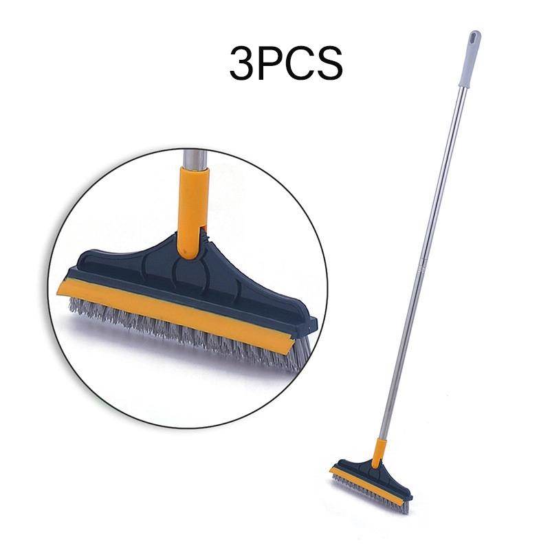 Floor Gap Cleaning Bristles Brush V-broom Rubber Wiper Glass Bathroom Toilet Tile Water Drying Dust Pet Hair Household Scraper - Mubimart
