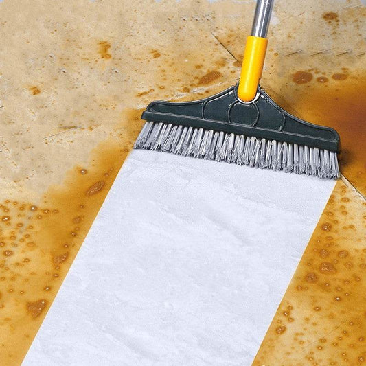 Floor Gap Cleaning Bristles Brush V-broom Rubber Wiper Glass Bathroom Toilet Tile Water Drying Dust Pet Hair Household Scraper - Mubimart