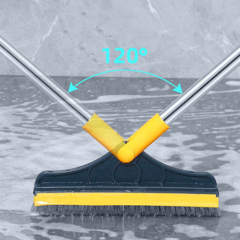 Floor Gap Cleaning Bristles Brush V-broom Rubber Wiper Glass Bathroom Toilet Tile Water Drying Dust Pet Hair Household Scraper - Mubimart