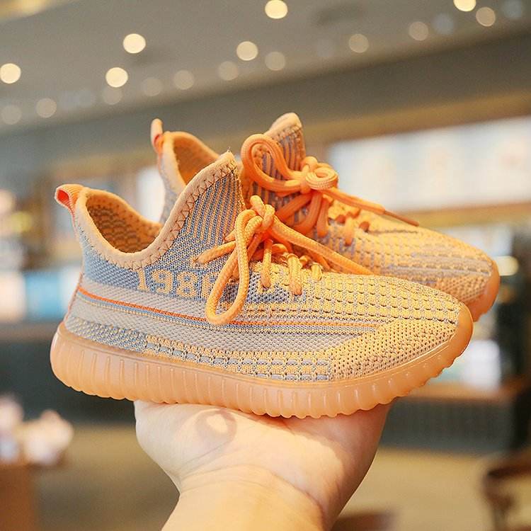 Flying woven sneakers girls shoes boys shoes mesh shoes - Mubimart