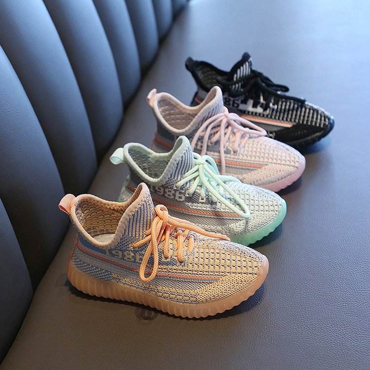Flying woven sneakers girls shoes boys shoes mesh shoes - Mubimart