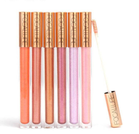 Focallure Metallic Waterproof Lip Gloss Liquid Lipstick - Mubimart
