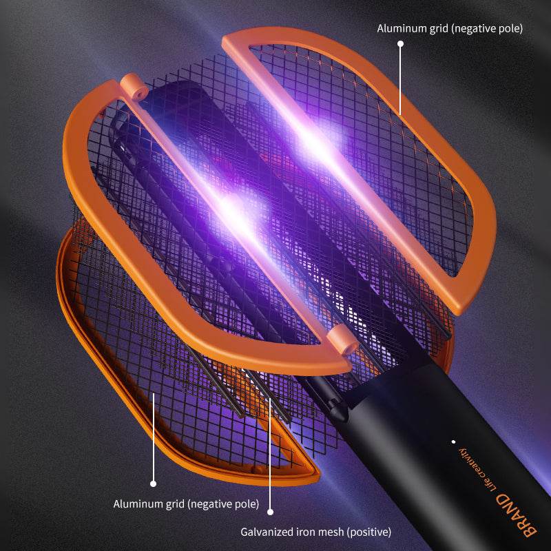 Foldable Electric Mosquito Killer Fly Swatter Bug Zapper Anti Moustique Rechargeable For Indoor And Outdoor Patio Camp - Mubimart