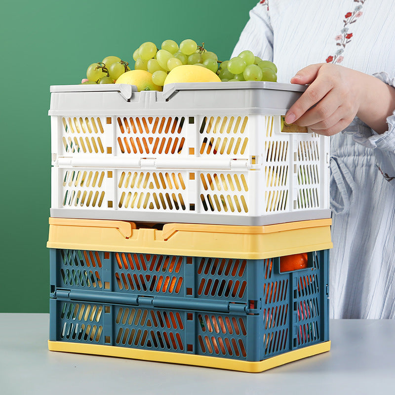 Foldable Portable Plastic Storage Basket - Mubimart -  