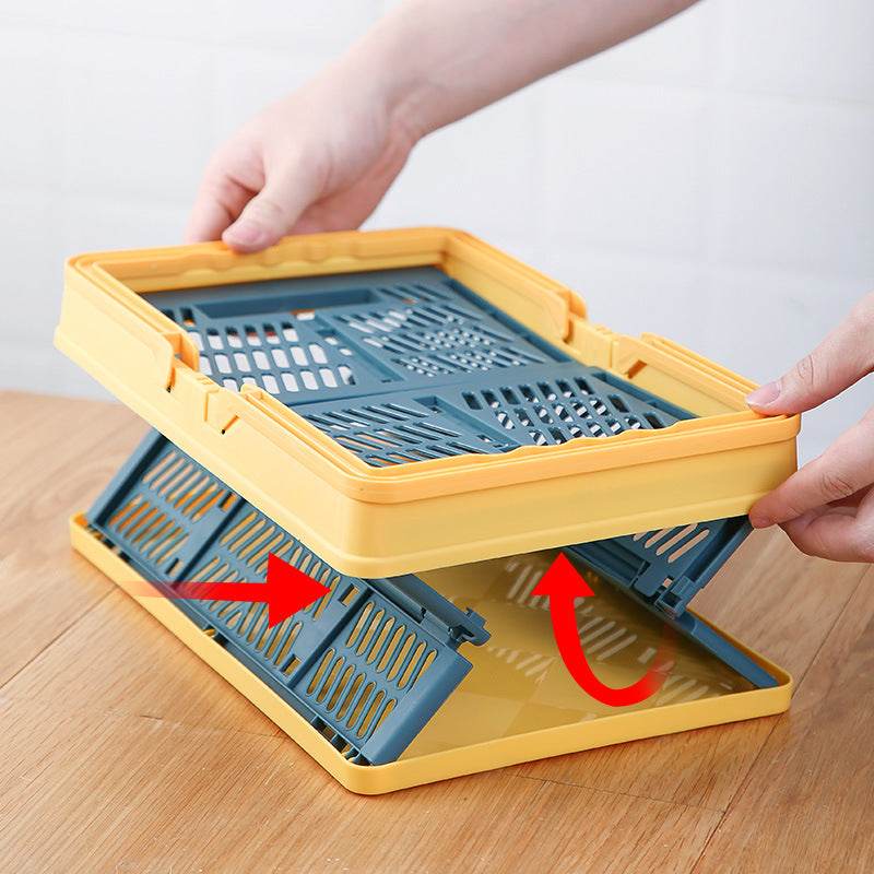 Foldable Portable Plastic Storage Basket - Mubimart
