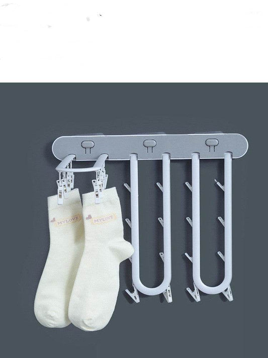 Foldable Socks Hanger Rack Clothespin Underwear Hanging Rack Drying - Mubimart
