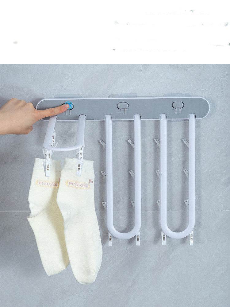 Foldable Socks Hanger Rack Clothespin Underwear Hanging Rack Drying - Mubimart