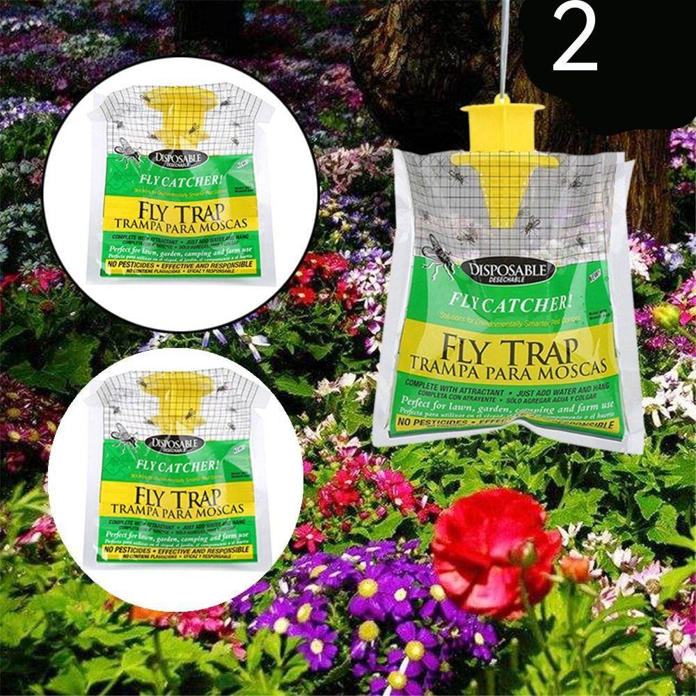 Folding Hanging Fly Trap Cage Outdoor Indoor Fly Bag - Mubimart