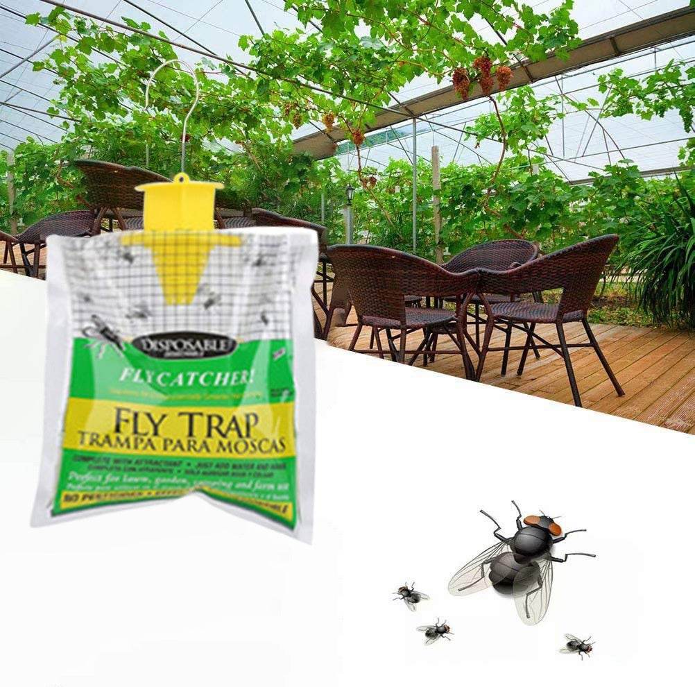Folding Hanging Fly Trap Cage Outdoor Indoor Fly Bag - Mubimart