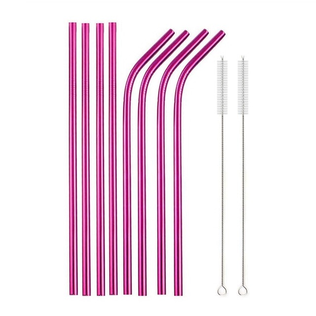 Food Grade 304 Stainless Steel Color Metal Straws - Mubimart -  