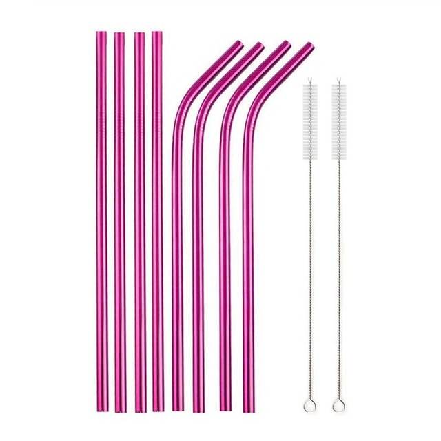 Food Grade 304 Stainless Steel Color Metal Straws - Mubimart