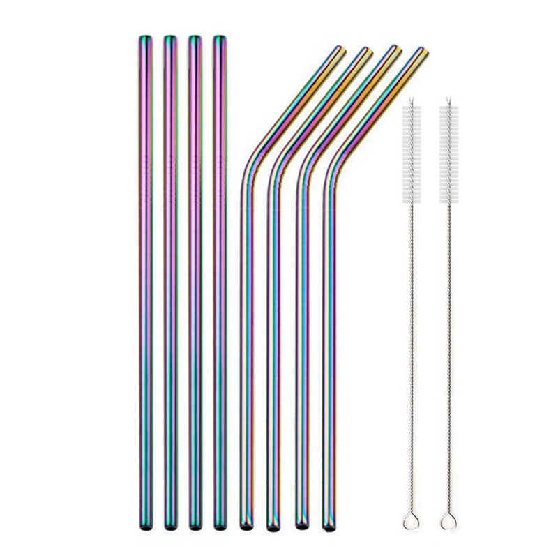 Food Grade 304 Stainless Steel Color Metal Straws - Mubimart -  