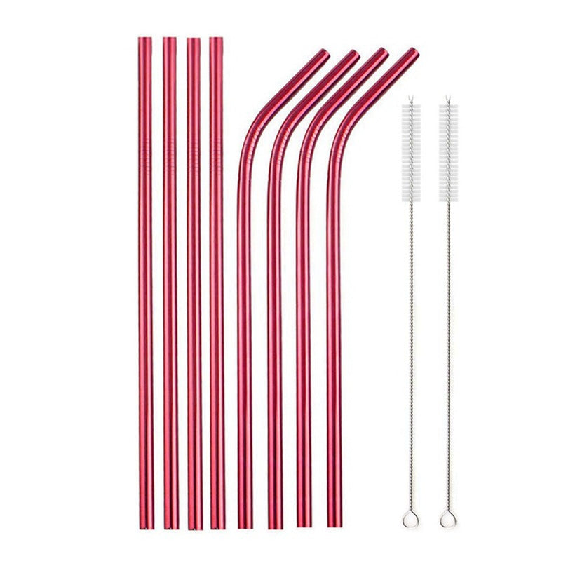 Food Grade 304 Stainless Steel Color Metal Straws - Mubimart -  