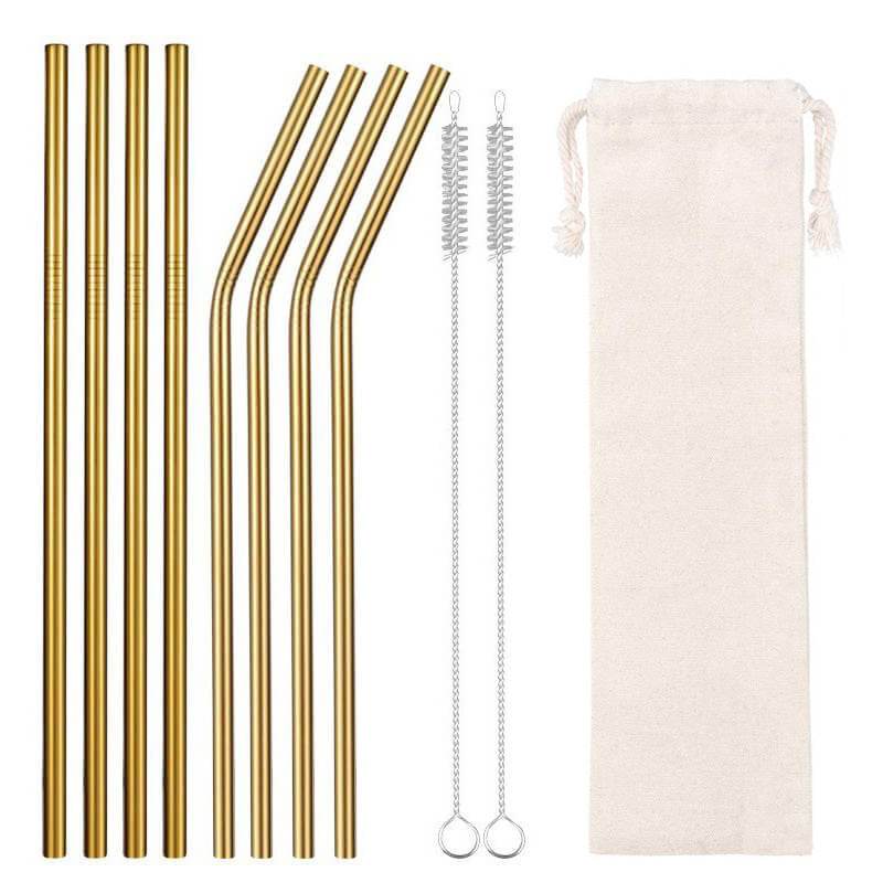 Food Grade 304 Stainless Steel Color Metal Straws - Mubimart