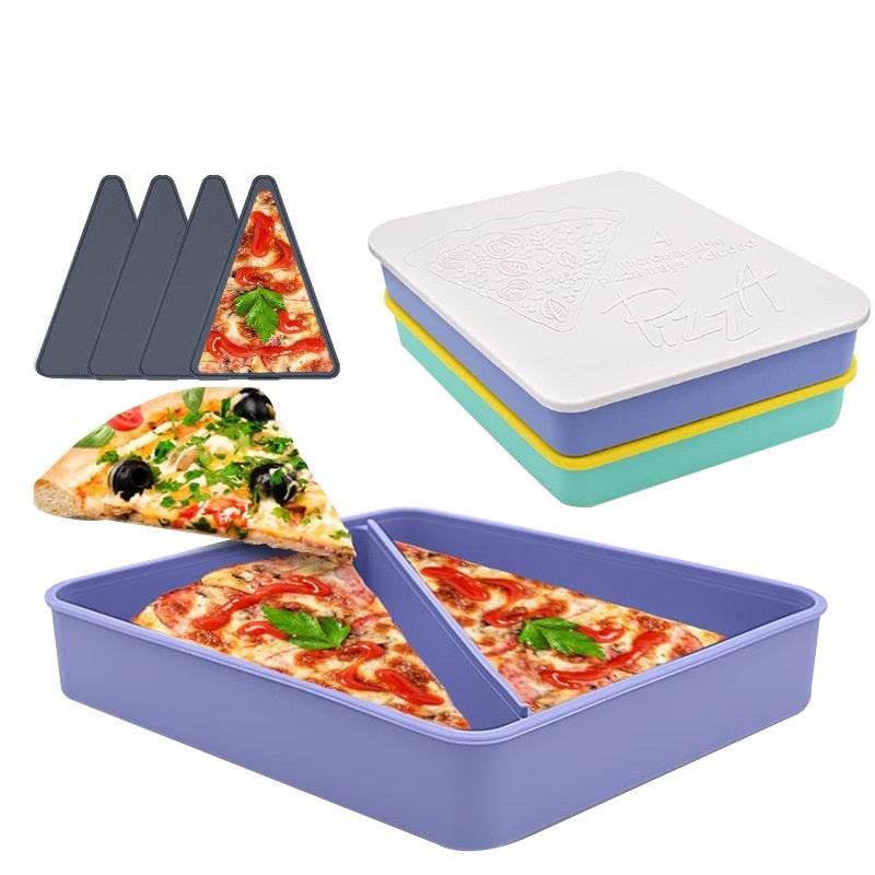 Food Packing And Storage Triangle Pizza Silicone Storage Box - Mubimart