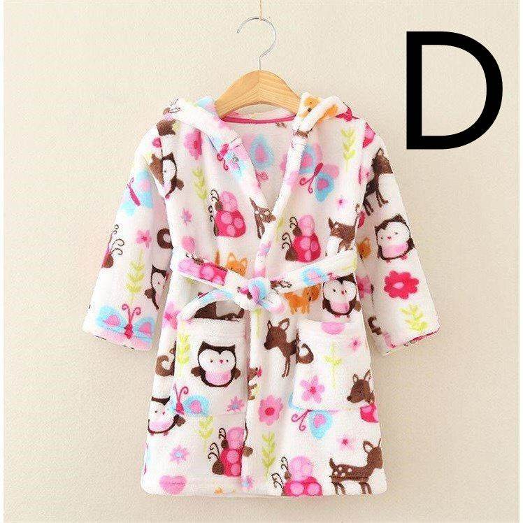 Four Seasons Home Service, Children's Clothing, Children's Bathrobe, Robe, Thickened Flannel - Mubimart