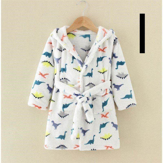 Four Seasons Home Service, Children's Clothing, Children's Bathrobe, Robe, Thickened Flannel - Mubimart