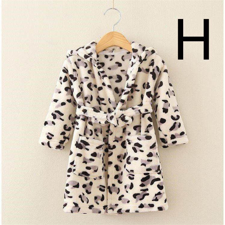 Four Seasons Home Service, Children's Clothing, Children's Bathrobe, Robe, Thickened Flannel - Mubimart