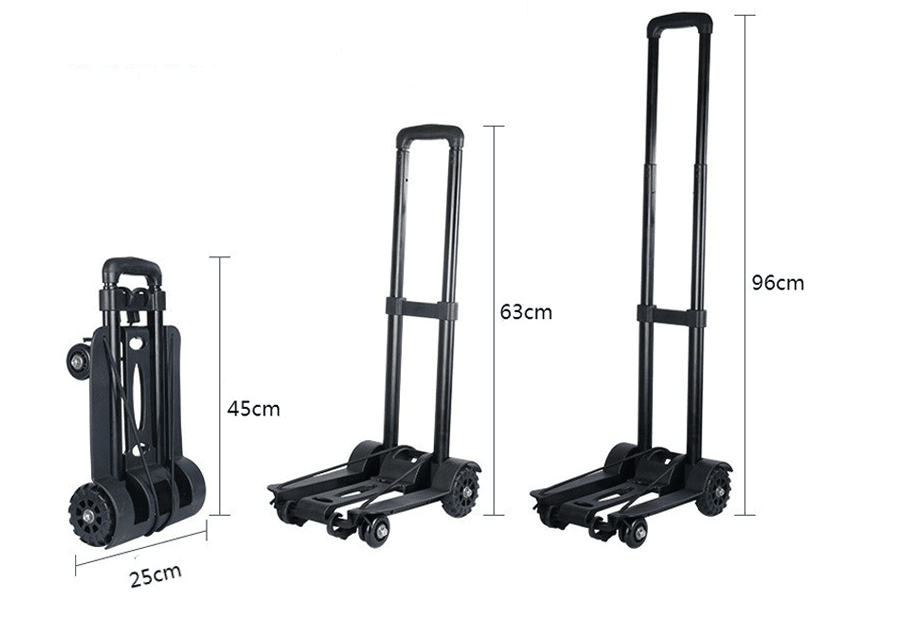 Four-Wheel Foldable Luggage Cart Portable Shopping Trolley Trolley Trolley - Mubimart