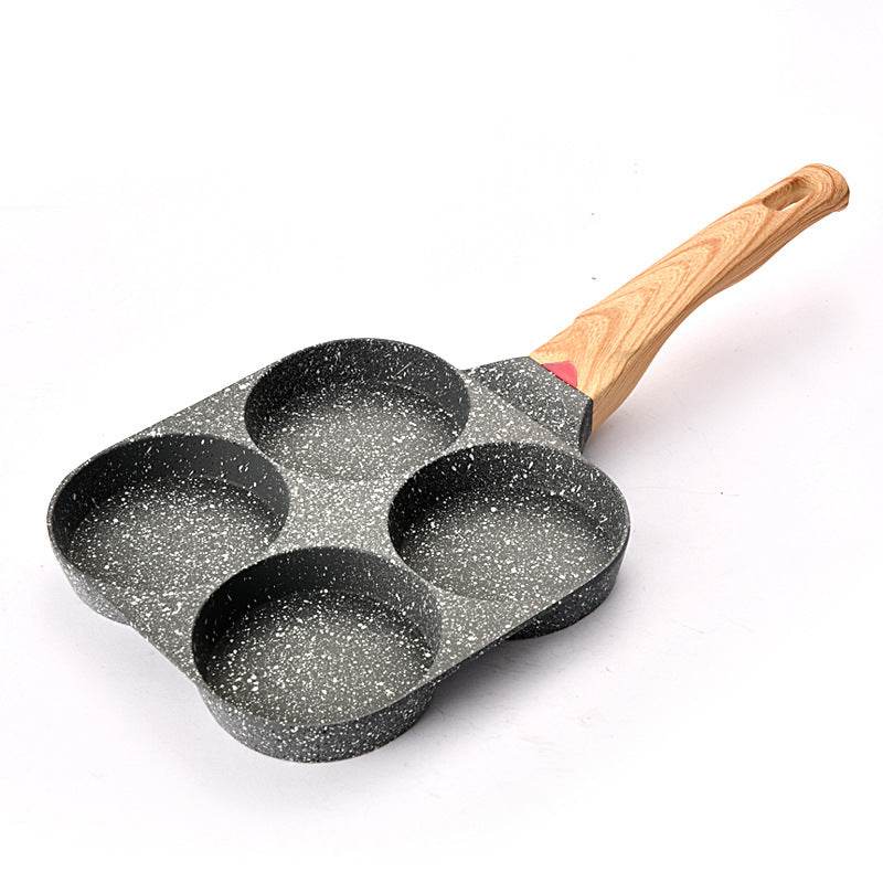 Four-hole Egg Frying Pan Medical Stone Non-stick Pan Home Breakfast Mini Frying Pan - Mubimart