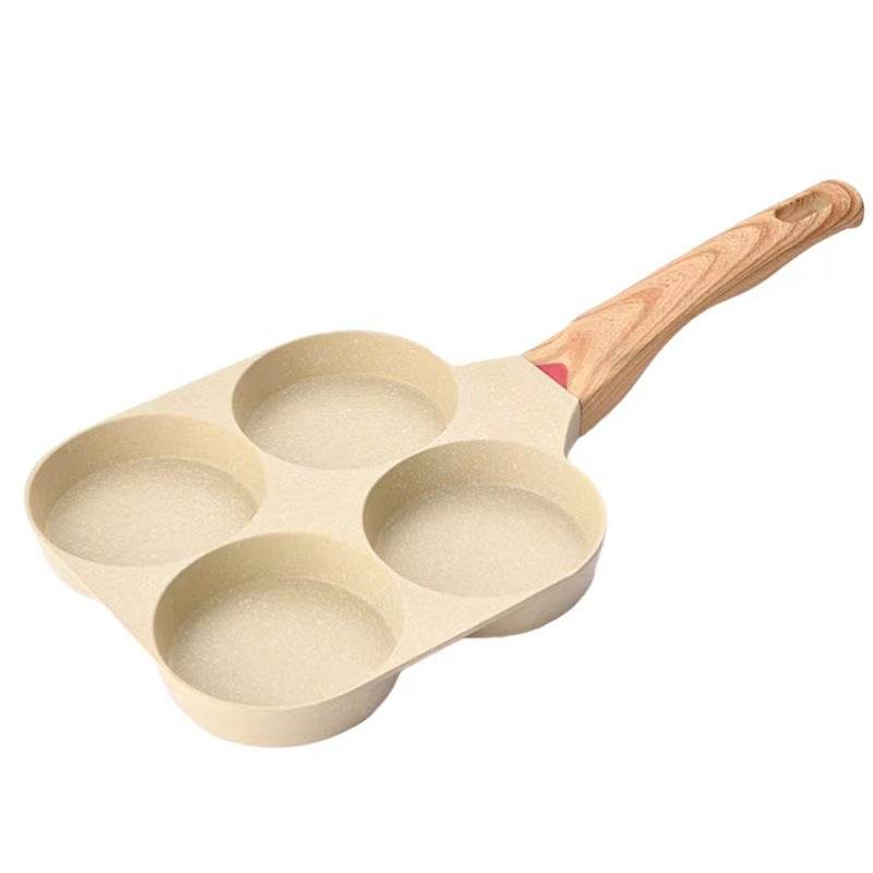 Four-hole Egg Frying Pan Medical Stone Non-stick Pan Home Breakfast Mini Frying Pan - Mubimart